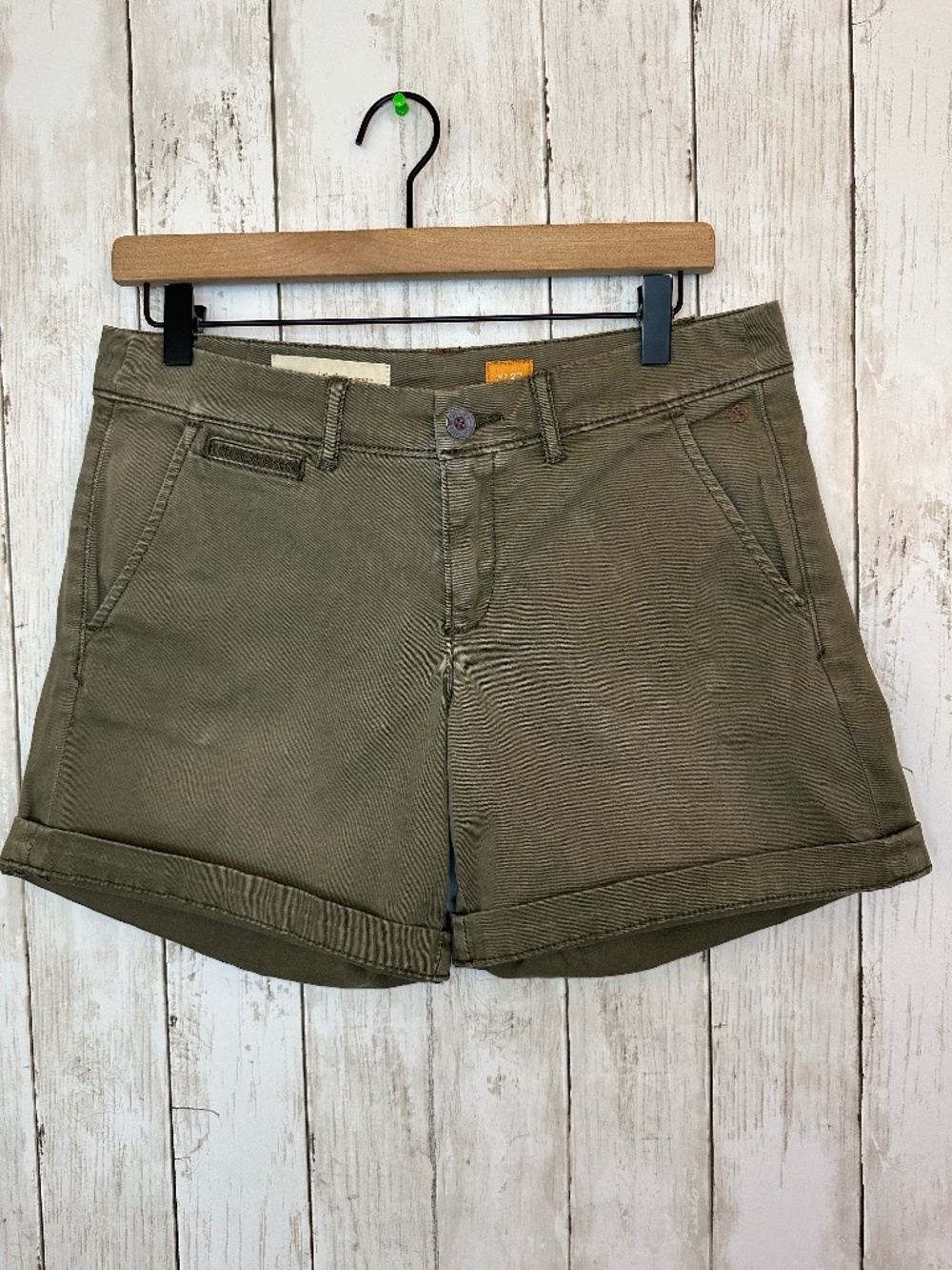 Pilcro Anthropologie Faded Green Chino Shorts Size 27 Cuffed Casual Summer $88
